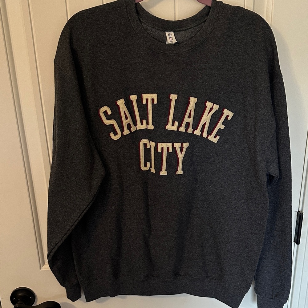 Jerzees Salt Lake City Men's Crewneck Sweater - Dark Gray
